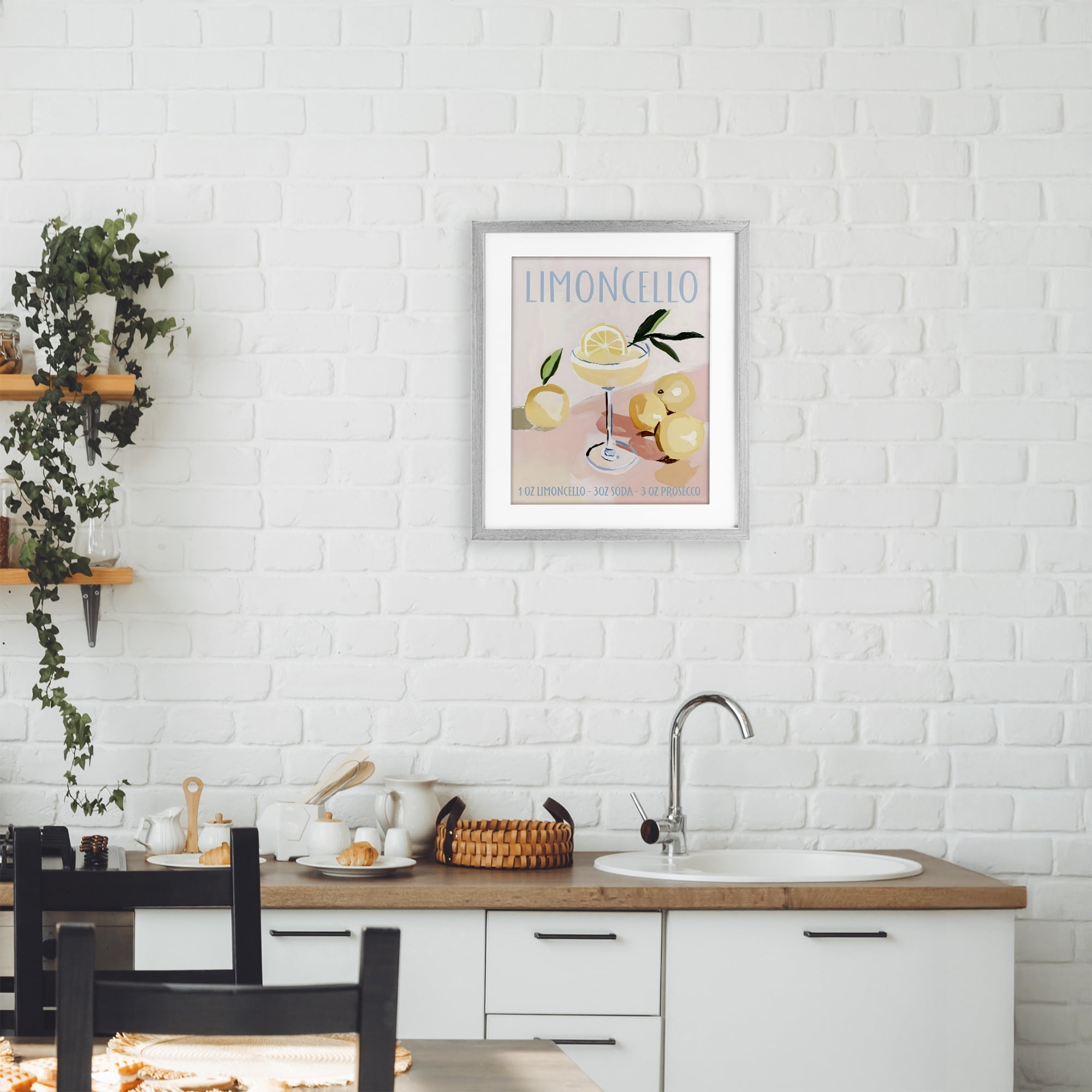 Stupell Industries Limoncello Summer Cocktail Gray Framed Print Under Glass, design by Sisi and Seb