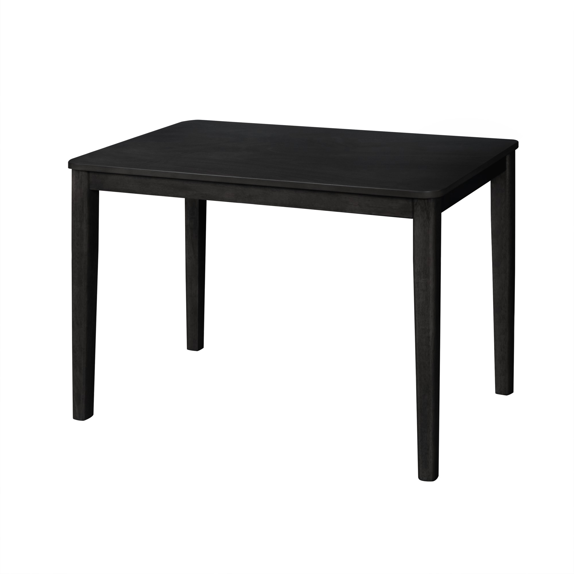 Home Design Sudbury 5-Piece Dining Set, Black/Gray, Rectangular Table with Center-Divided Top and X-Back Cushioned Chairs, Modern Style