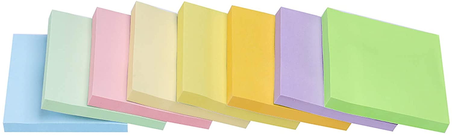 Easy to Post for Home 24 Pads/Pack Office Sticky Notes 3x3 Inches,Light Colors Self-Stick Pads Notebook 