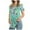 Mint Green, variant on Pntutb Womens Plus Size Crew-Neck Short Sleeve Print Tops Hide Belly Tunic Shirts Dressy Casual Flowy Blouse Yellow M