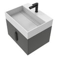 thumbnail image 2 of Amazon 24" Black Wood Floating Vanity with White Top and Black Trim, 2 of 10