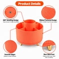 thumbnail image 3 of SUSWIM 5-Compartment Desktop Organizer & Holder with Rotating Organizers, Orange, 3 of 6