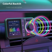 Car mounted Bluetooth FM transmitter, new OLED color screen MP3 music player, supports QC3.0 fast charging, hands-free calling, large screen plug-in USB flash drive Bluetooth FM transmitter.