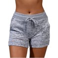 thumbnail image 1 of Uhndy Women's Summer Beach Shorts,Drawstring Waist Shorts For Ladys,Womens with Pockets Casual Swimming Trunk ,Plus Size Quick-drying Shorts For Lady Grey XXL, 1 of 3