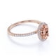 thumbnail image 3 of JeenMata Anillo de Bodas de Morganita Creada en Color Rosa Melocotón Ovalado en Oro Rosa de 18 K sobre Plata, 3 of 6