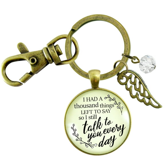 Remembrance Gutsy Goodness Bronze Keychain Thousand Things Miss You Memorial Jewelry