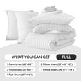thumbnail image 2 of Vccoem 7 Piece Full Comforter Set, Bed in a Bag with Sheets, Pillowcases & Shams, All Season Soft Bedding, Cozy and Lightweight, Machine Washable, White, 2 of 9