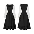 thumbnail image 3 of Women's Renaissance Costume Medieval Lace Up Corset Dress Long Sleeve Peasant Dress Renaissance Faire Festival Halloween Outfit, Black L, 3 of 5