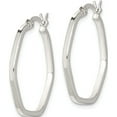 thumbnail image 2 of Sterling Silver Polished Hexagon Hoop Earrings (24.75 X 24) Made In India qe14104, 2 of 5