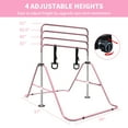 thumbnail image 3 of Gymnastics Bar for Kids,Adjustable Height Gymnastic Horizontal Bars with Bear Rings,Folding Junior Training Kip Bar for Kid Gymnasts, Child, Girl, Boy,Pink, 3 of 10