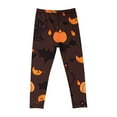 thumbnail image 4 of Girls' Halloween Leggings Pumpkin Printed Pants High Waist Stretchy Leggings for Girls 3-7Y, 4 of 6