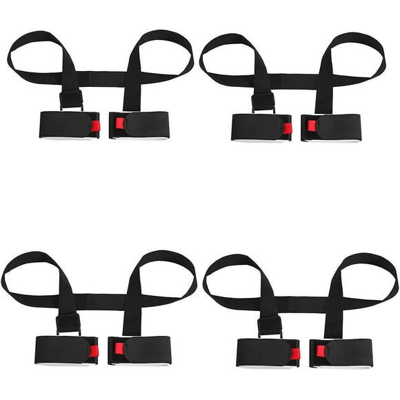 4 Pack Adjustable Ski And Pole Carrier Strap, Shoulder Ski Carrier Straps Sling With Cushioned Holder