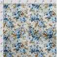 thumbnail image 3 of Soimoi Chinese Floral Print, Velvet Fabric, Decor Sewing Fabric by The Yard 54 Inch Wide,Decorative Fabric for Upholstery and Home Accents, Blue, 3 of 5
