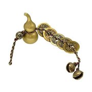 Feng Shui Wu Lou/Hu Lu With 5 Emperor Brass Coins Hanging For Protection And Wealth