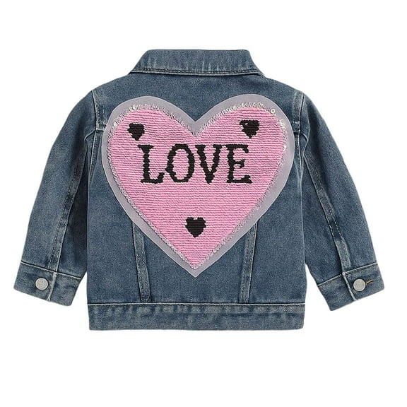 Kogui Baby Denim Jackets Girls Girls Jean Jacket Baby Girls Cropped Denim Jacket Outerwear for KidsSize 1T 2T (Blue,1-2 Years)