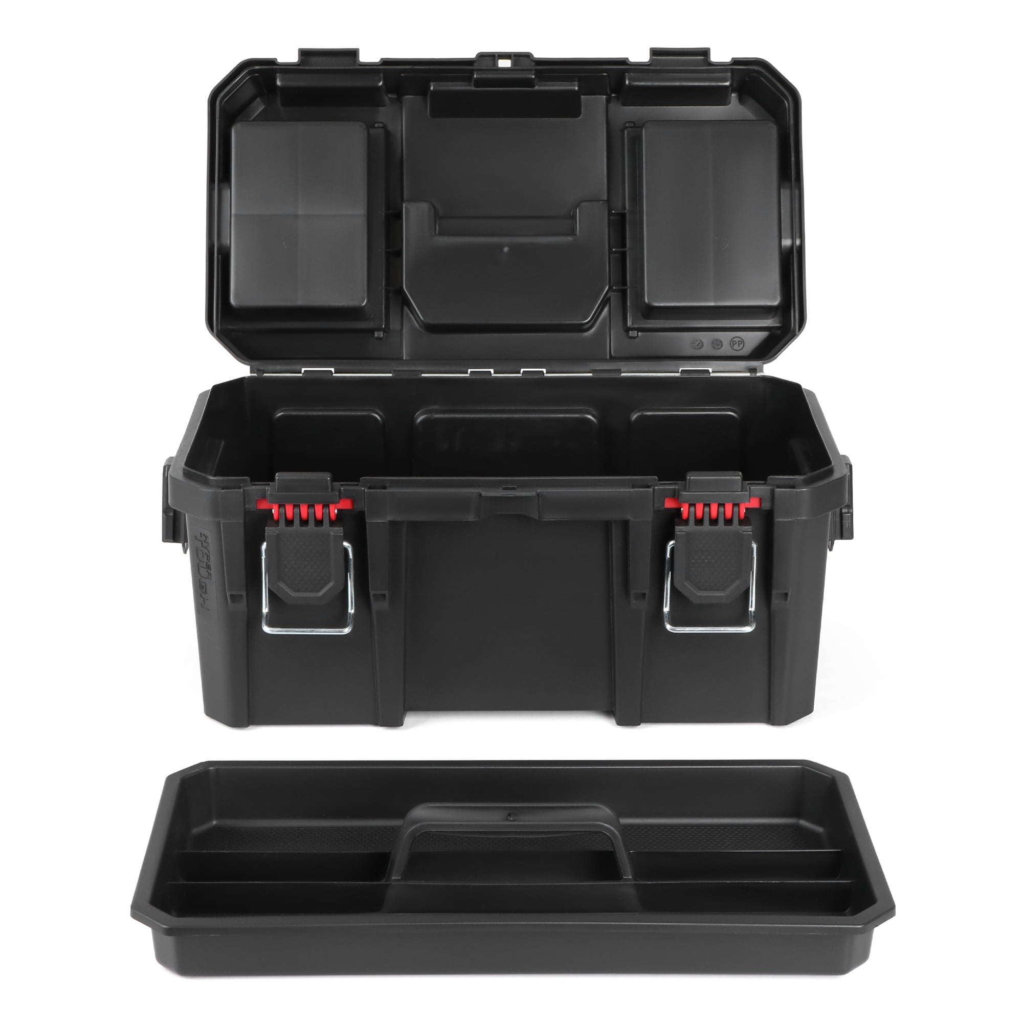 Hyper Tough 16-Inch Toolbox – Heavy-Duty Resin Storage with Padlock Security