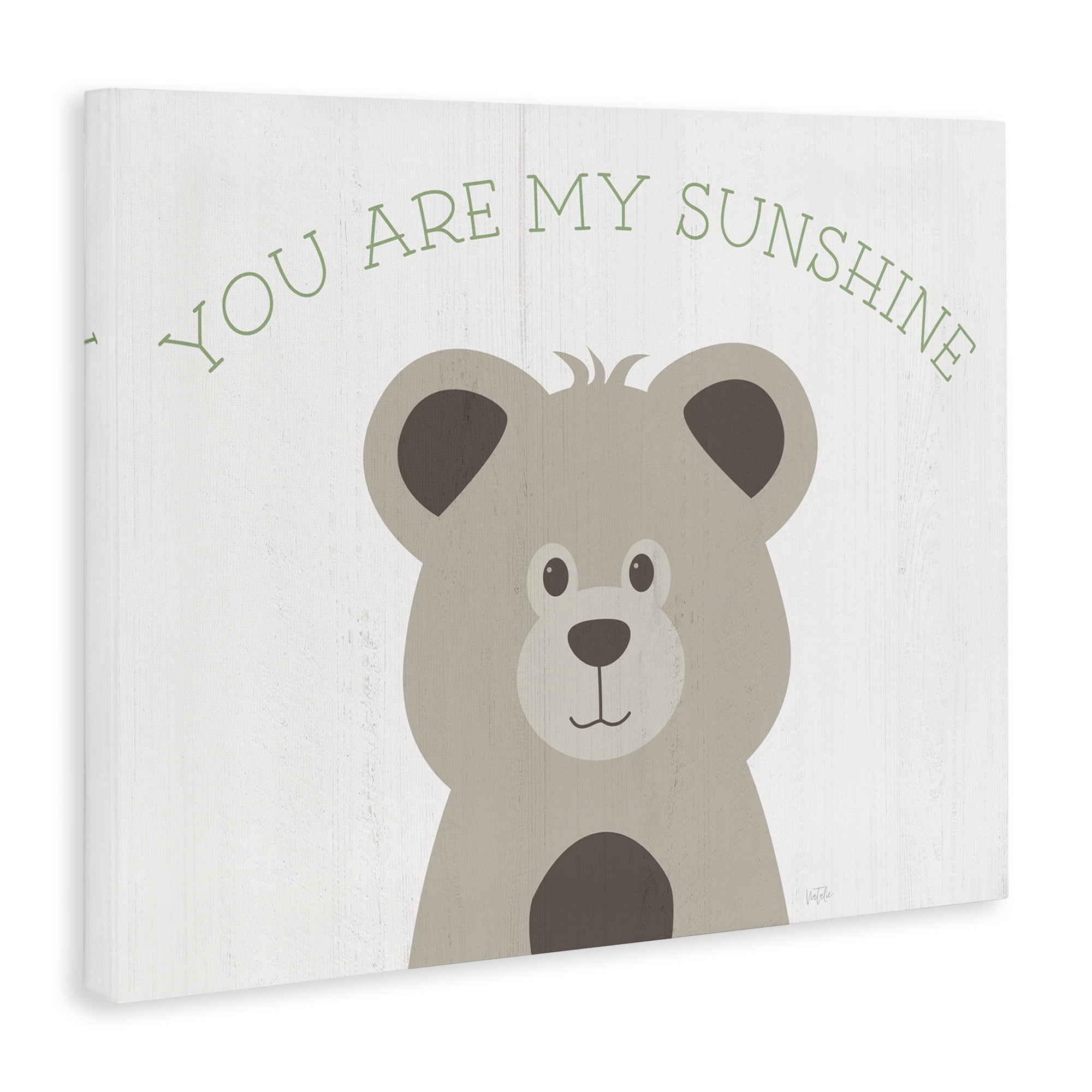 Stupell Industries My Sunshine Smiling Bear Animals Painting Wrapped Canvas Art Print Wall Art, 48 x 36