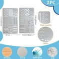 thumbnail image 3 of 2 plantillas geométricas de metal para pintar, reutilizables, de acero inoxidable, con textura., 3 of 9