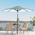 thumbnail image 6 of 10FT Outdoor Patio Umbrella with 8 Sturdy Ribs, Crank Lift and Push Button Tilt, UV Protection Waterproof Market Table Umbrella for Pool Deck Yard, Tricolor Stripes (Base NOT Included), 6 of 6