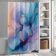 thumbnail image 3 of Ombre Blue Purple Marble Texture Fabric Shower Curtain Modern Style Washable Shower Curtains for Bathroom, Waterproof Bath Curtain with Hooks Home Decor 72x84in, 3 of 8