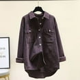 thumbnail image 2 of Timegard Womens Button down Shirts Long Sleeve Lapel Neck Blouse Fall Casual Comfy Jackets Solid Color, 2 of 3
