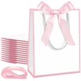 thumbnail image 1 of Bolsas de regalo Silkfly, 12 unidades, color blanco y rosa, 23 x 18 x 8 cm, 1 of 6