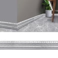 thumbnail image 4 of 90.55x3.14 inch Crown Molding Peel and Stick 3D Flexible Foam Wall Trim Self Adhesive Wallpaper Border Sticky Decorative Edging Baseboard Lines for Mirror Border Wall DIY Decor, 4 of 4