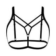 thumbnail image 1 of Gibobby arnés para mujer Sujetador de vendaje Sujetador ahuecado Sexy hacia fuera Mujeres Cage Top Bustier elástico Strappy Halter (Negro, XL), 1 of 5