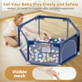 thumbnail image 7 of babyeap 50 Inch Baby Playpen,Hexagonal Toddler Playpen,Navy Blue, 7 of 7