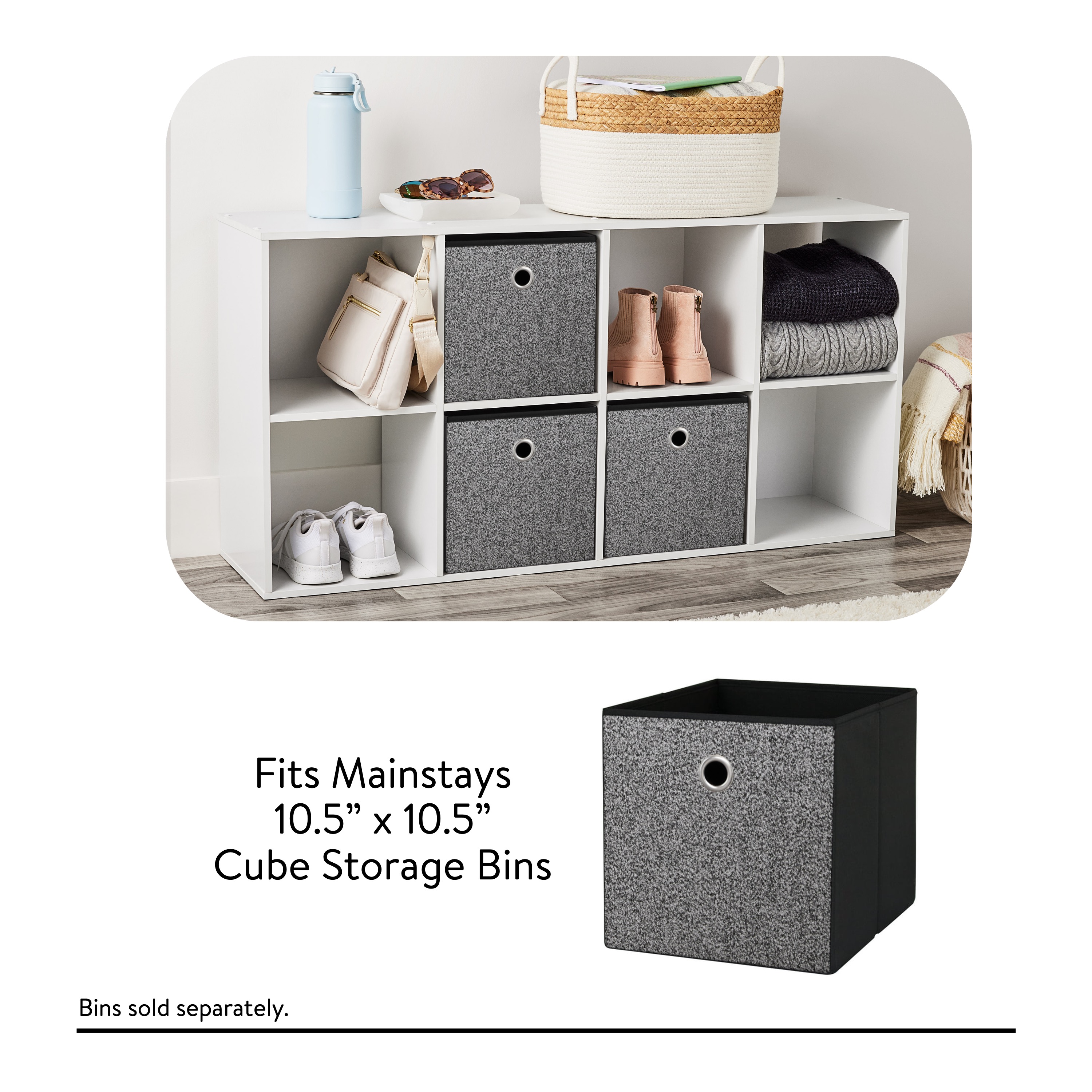Mainstays 8-Cube Storage Organizer, White photo 8