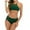 Green, variant on WREESH Womens Two Piece Swimsuit Halter Lace Lingerie Set High Waisted Bikini Bicolor Fashion Casual Waist Slim Hollow Out Solid Color Bikinis Sets Beach Bathing Suit Green