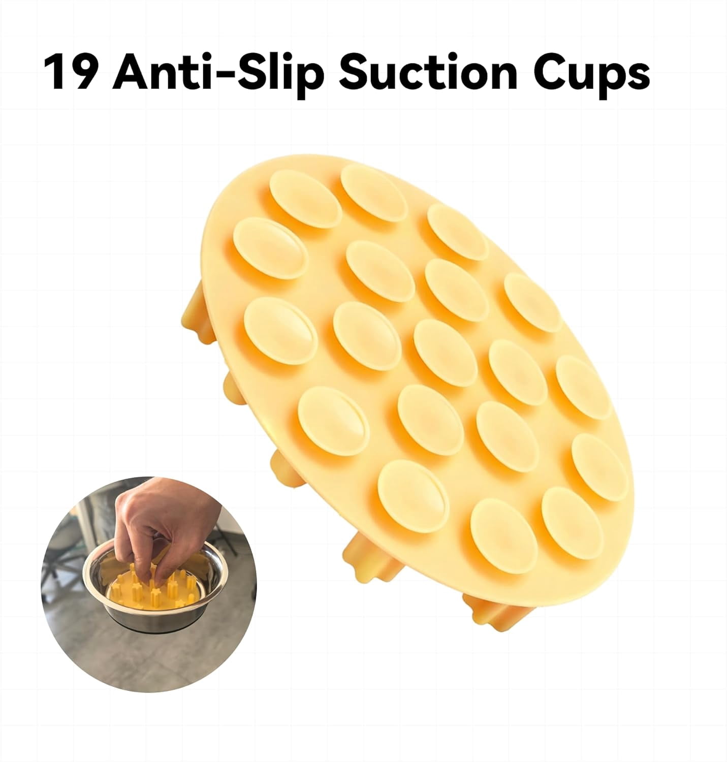 Anti-Choking Silicone Slow Feeder Insert for Cat & Dog Bowls, Suction Cups, Fits Most Bowls, Ideal for Puppies & Small Breeds (Grey)