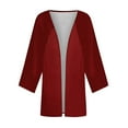 thumbnail image 5 of Sakmal Cover-Up Coats for Women Red Elbow-Length Flowy Loose Fit Cardigan Solid Jackets for Girls, 5 of 5