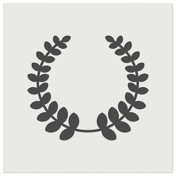 Rounded Laurel Wreath Silhouette DIY Cookie Wall Craft Stencil - 5.5 Inch
