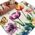 thumbnail image 2 of Spring Blossom Floral Butterfly Floor Carpet Living Room Rug, Farmhouse Green Botanical Non-Slip Welcome Mat Indoor Rugs for Bedroom Dining Room, 2 of 9