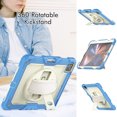 thumbnail image 4 of For iPad Pro 12.9 inch Case (2022/2021/2020/2018), 360 Rotating Shockproof Cover with Stand, Screen Protector, Shoulder Strap, Cream Navy, 4 of 7