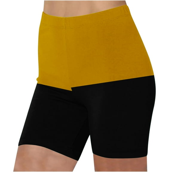 cfhntfmh Running Shorts for Women Color Block High Waisted Shorts Summer Stretchy Seamless Gym Yoga Short Pants