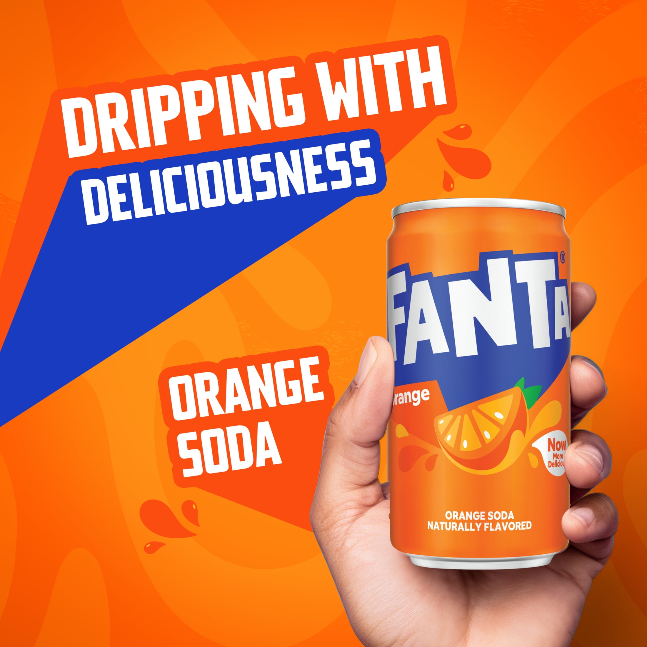 Fanta Orange Soda Pop Fridge Pack Mini Cans, 7.5 fl oz, 10 Pack