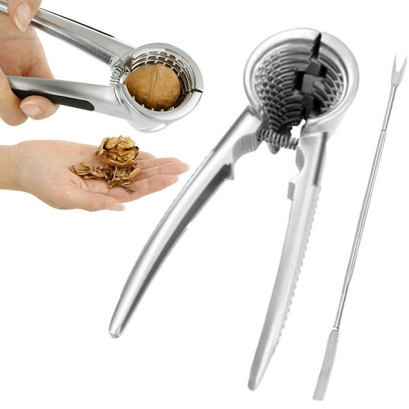 1Pc Nut Cracker Sheller Walnut Pliers,Metal Nut Opener Plier,Spring-Loaded Funnel Design with Nut Pick,Kitchen Tools Multifunctional Chestnut Opener for Walnuts,Pecans,Hazelnuts,Almonds & Chestnuts