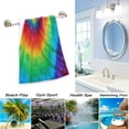 thumbnail image 4 of Dreamtimes Set of 2 Beautiful Colorful Tie-dye Pattern Soft Fluffy Guest Hand Towels, Multipurpose for Bathroom, Hotel, Gym and Spa (14" x 28"), 4 of 5