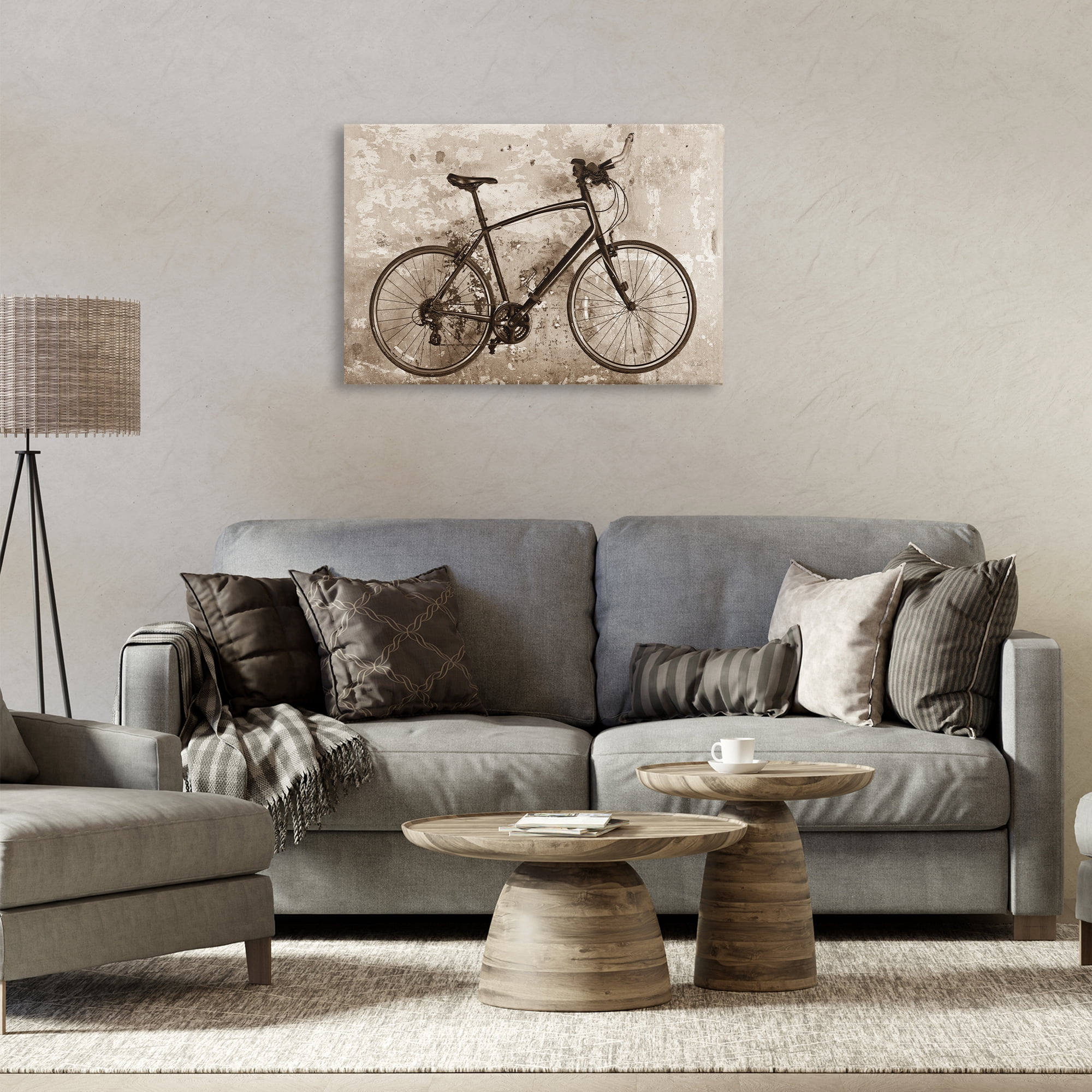 Stupell Industries Distressed Vintage Bike Transportation Painting Wrapped Canvas Art Print Wall Art, 30 x 20