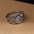thumbnail image 4 of HOOUN Real S925 Silver Band Men Women Lucky Five Emperors Coin Ring, 4 of 5