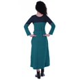 thumbnail image 3 of Moomaya A-line Color Block Maxi Dress Casual Plain Waist Belted Long Dress, 3 of 8