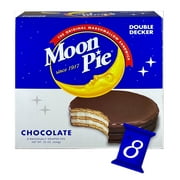 MoonPie Double Decker Chocolate Marshmallow Sandwich, 22 oz, 8 Count – A Rich Chocolate Snack Cake with Double Layers of Marshmallow