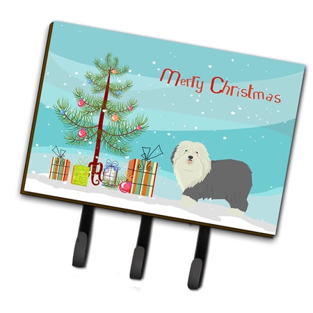 Old English Sheepdog Christmas Tree Leash or Key Holder