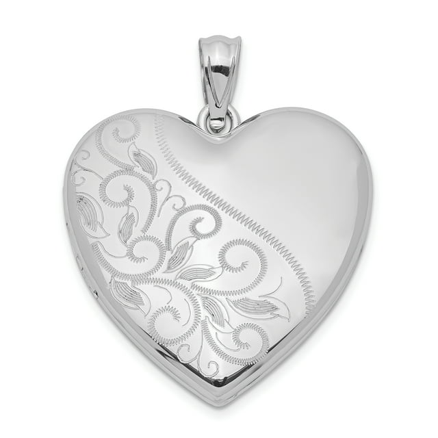 Pendentif Médaillon Cœur Famille en Argent Sterling 925 24mm