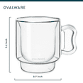 thumbnail image 4 of Ovalware RJ3 Double-Walled Espresso Coffee Set of 2 Clear Borosilicate Glass Cups 4oz/120ml, 4 of 8