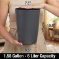 thumbnail image 3 of HOLDN’ STORAGE Small Trash Can with Open Top for Compact and Tight Spaces – 1.58 gal Capacity, Gray, 3 of 8