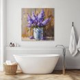 thumbnail image 3 of Lavender Wall Art Painting on Canvas, Spring Floral Purple Watercolor Vintage Canvas Art Home Prints Wall Art Framed Modern Artwork for Living Room Bedroom Wall Decor 16x16in, 3 of 9