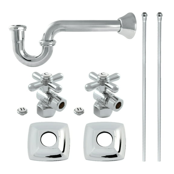 Kingston Brass KPK110P1 Gehry Modern Plumbing Sink Trim Kit with P-Trap, Polished Chrome